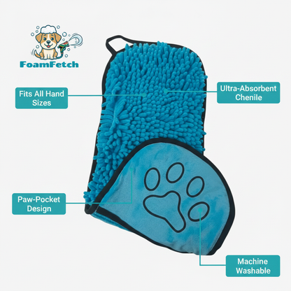 FoamFetch Towel Infographic with Full Logo